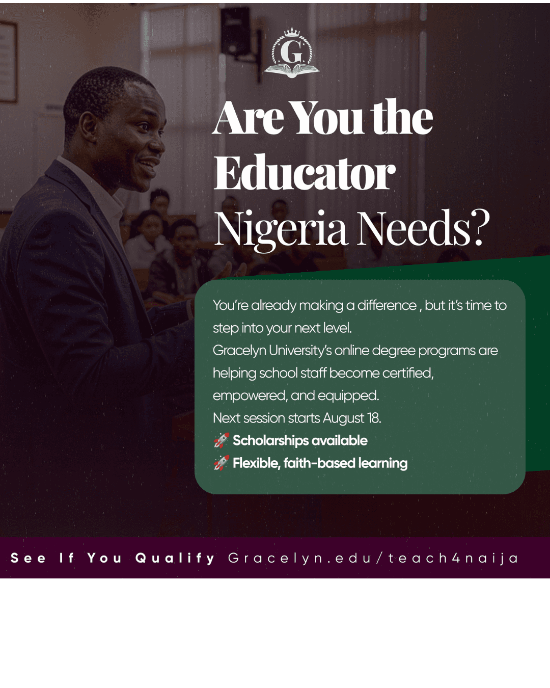 Gracelyn University Teach4Naija Campaign